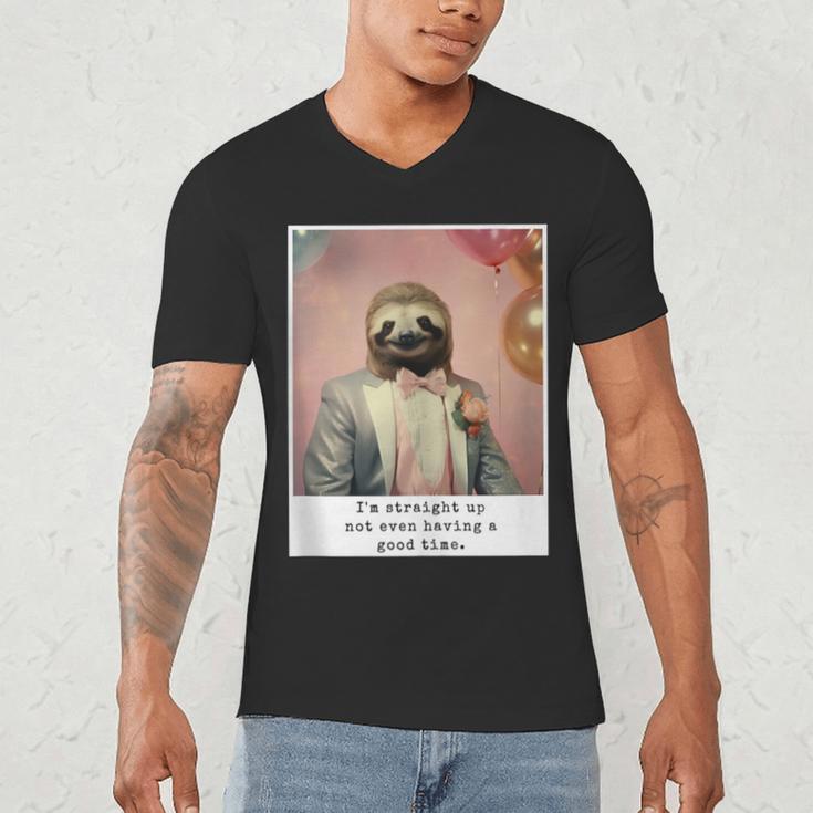 Social Anxiety Not Having A Good Time Socializing Introvert Men's V-Neck T-Shirt