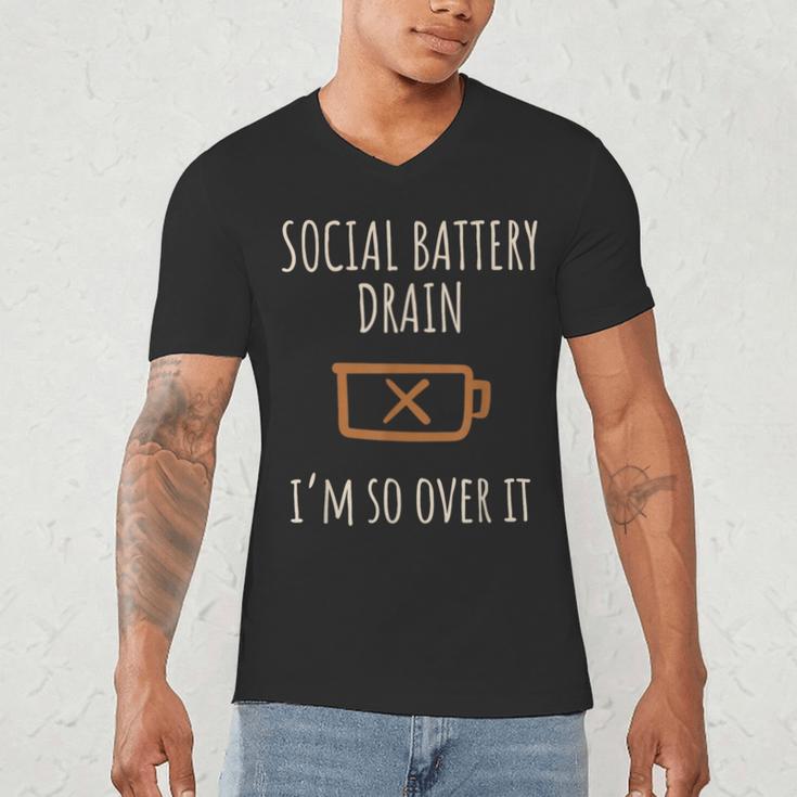 Social Battery Drain I'm So Over It Line Introverts Men's V-Neck T-Shirt Social Battery Drain I'm So Over It Line Introverts Men's V-Neck T-Shirt