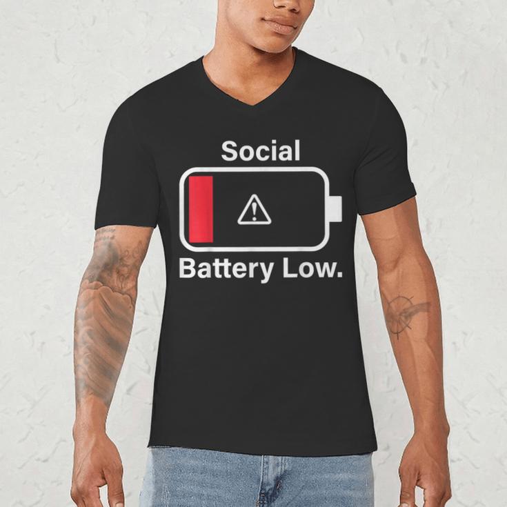 Social Battery Low Anti-Social Introvert Men's V-Neck T-Shirt Social Battery Low Anti-Social Introvert Men's V-Neck T-Shirt