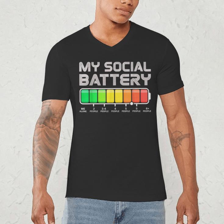 Social Battery Low Energy Antisocial Introvert Men's V-Neck T-Shirt