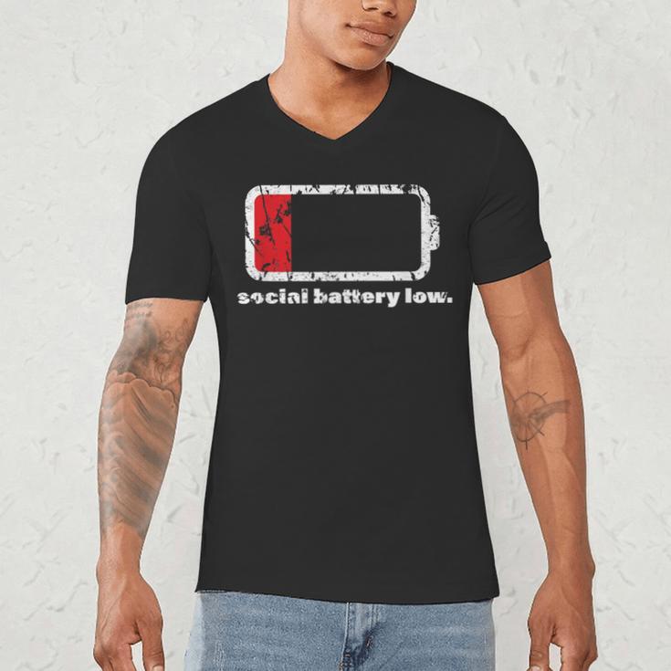 Social Battery Low Introvert Men's V-Neck T-Shirt