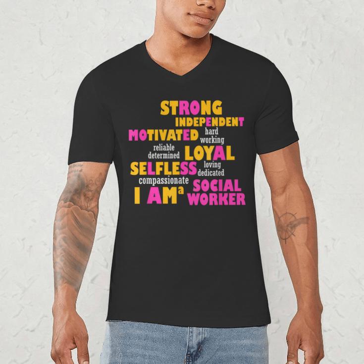Social WorkerShirt Graduation Social Work Month Men's V-Neck T-Shirt