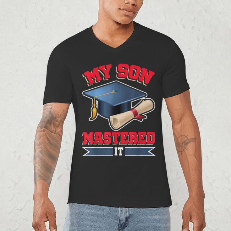 My Son Mastered It Shirt Masters Tee Graduate Graduation Men's V-Neck T-Shirt