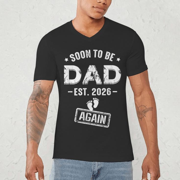 Soon To Be Dad Again Promoted To Dad Again 2026 Men's V-Neck T-Shirt