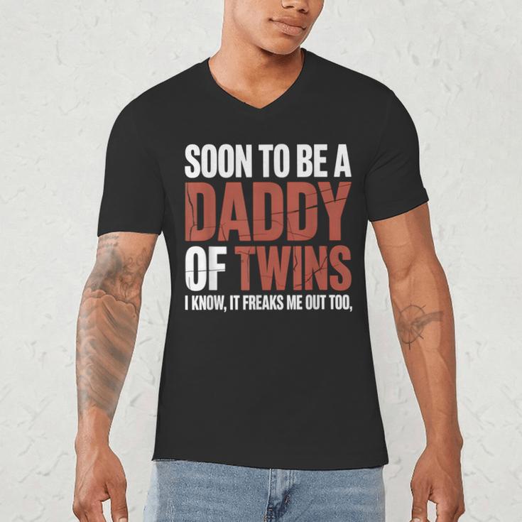 Soon To Be Dad Twins Fatherhood Pregnancy Announcement New D Men's V-Neck T-Shirt Soon To Be Dad Twins Fatherhood Pregnancy Announcement New D Men's V-Neck T-Shirt