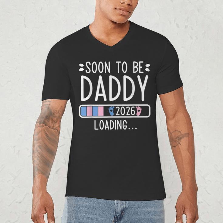 Soon To Be Daddy 2026 Loading Pregnancy Announcement 2026 Men's V-Neck T-Shirt