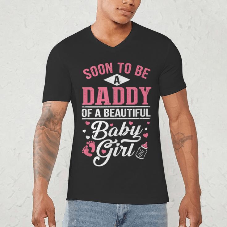 Soon To Be A Daddy Of A Beautiful Baby Girl New Dad T-Shirt Men's V-Neck T-Shirt
