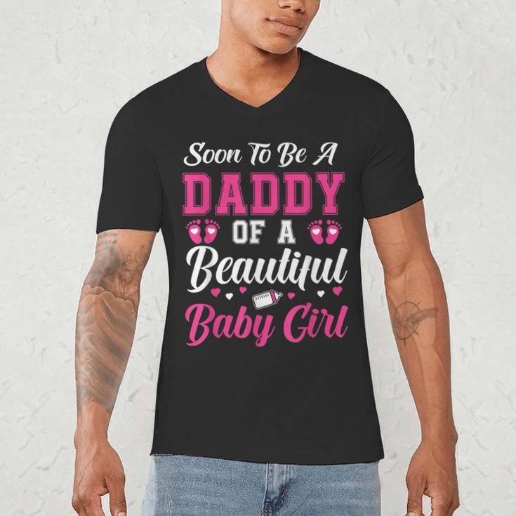 Soon To Be A Daddy Of A Beautiful Baby Girl Baby Shower Men's V-Neck T-Shirt Soon To Be A Daddy Of A Beautiful Baby Girl Baby Shower Men's V-Neck T-Shirt