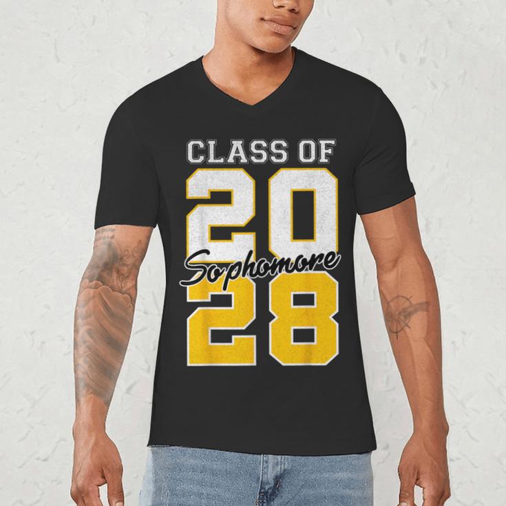Sophomore 2028 Class Of 2028 Graduation 2028 10th Grade Men's V-Neck T-Shirt Sophomore 2028 Class Of 2028 Graduation 2028 10th Grade Men's V-Neck T-Shirt