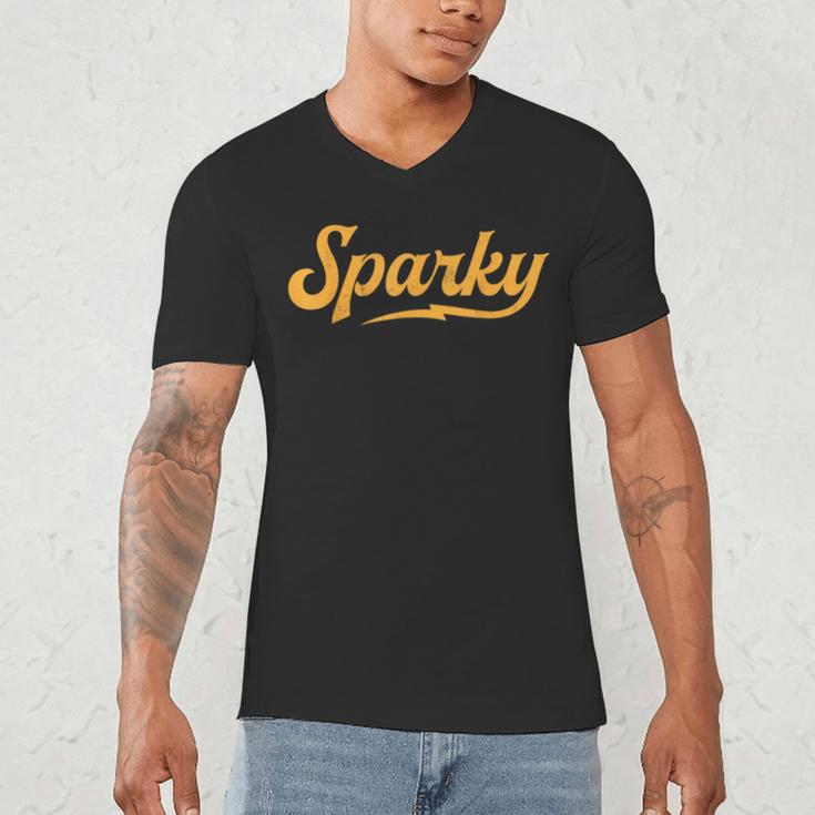Sparky Electrician Lineman Dad Retro Vintage Novelty Men's V-Neck T-Shirt