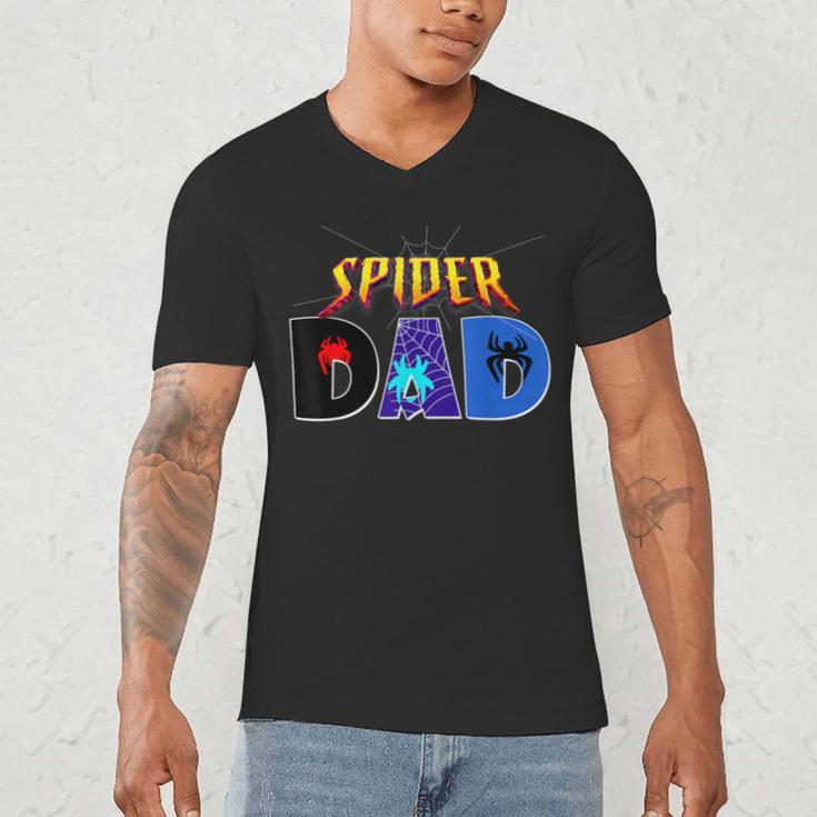 Spider Dad Shirt Birthday Fathers Day Halloween Costumes Pjs Men's V-Neck T-Shirt