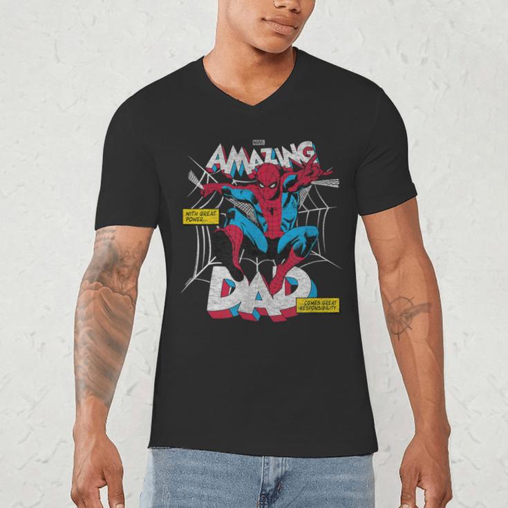 Spider-Man Amazing Dad Men's V-Neck T-Shirt Spider-Man Amazing Dad Men's V-Neck T-Shirt