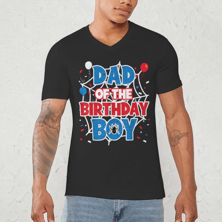 Spider Web Dad Of The Birthday Boy Men's V-Neck T-Shirt