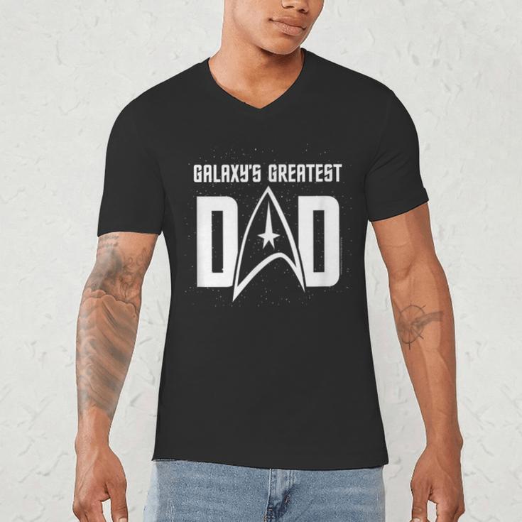 Star Trek Father's Day Galaxy's Greatest Dad Badge Men's V-Neck T-Shirt