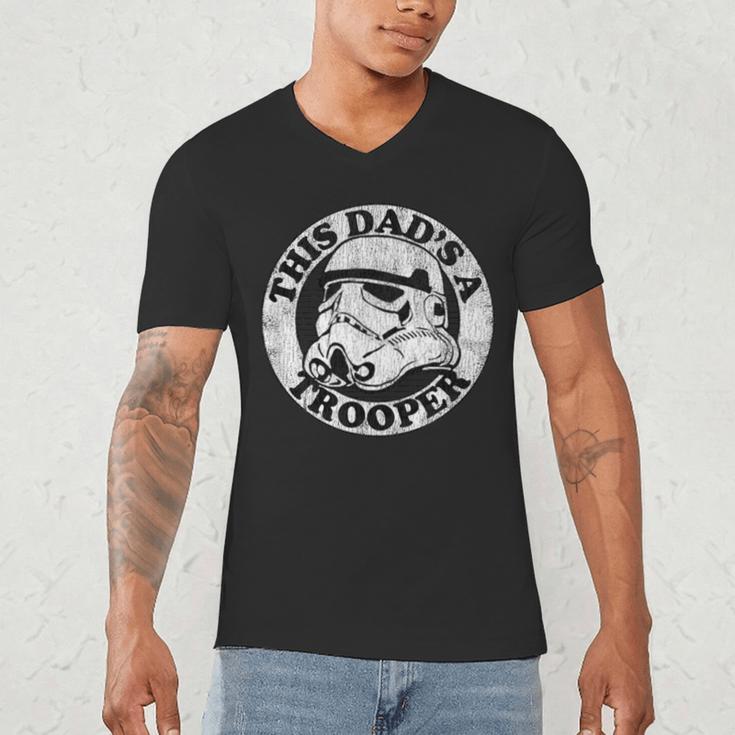 Star Wars Father's Day Stormtrooper This Dad Is A Trooper Circle Men's V-Neck T-Shirt
