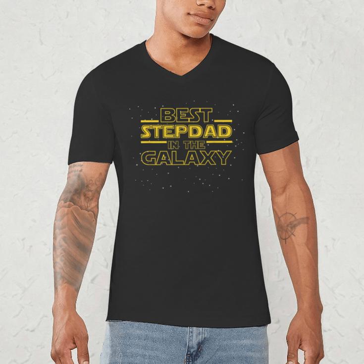 Step Dad Shirt For Stepdad Best Stepdad In The Galaxy Men's V-Neck T-Shirt