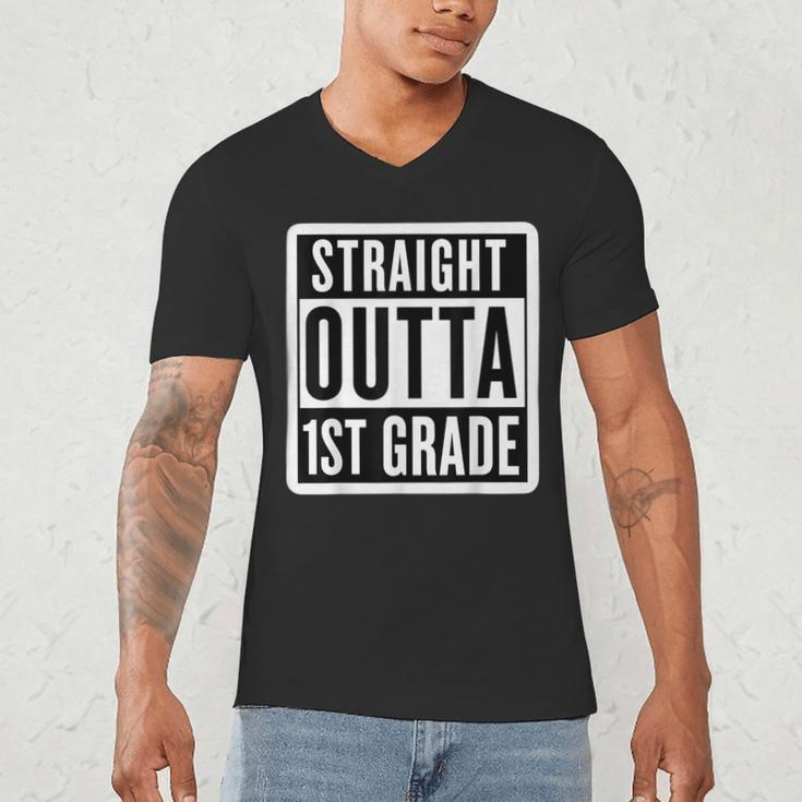 Straight Outta 1st Grade First Graduate Graduation Student Men's V-Neck T-Shirt