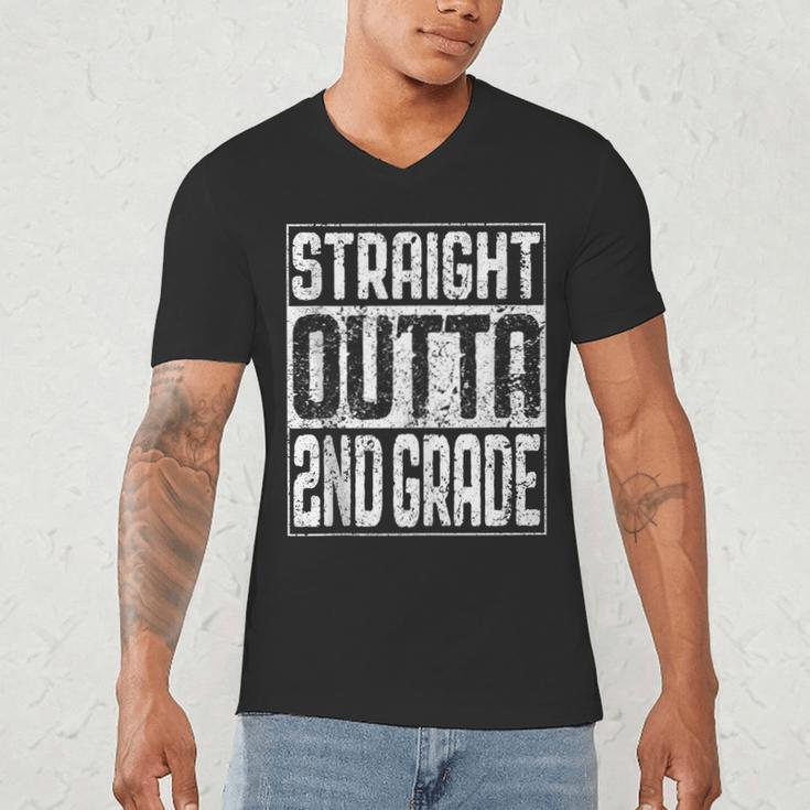 Straight Outta 2nd Grade Shirt Second Grade Graduation Men's V-Neck T-Shirt