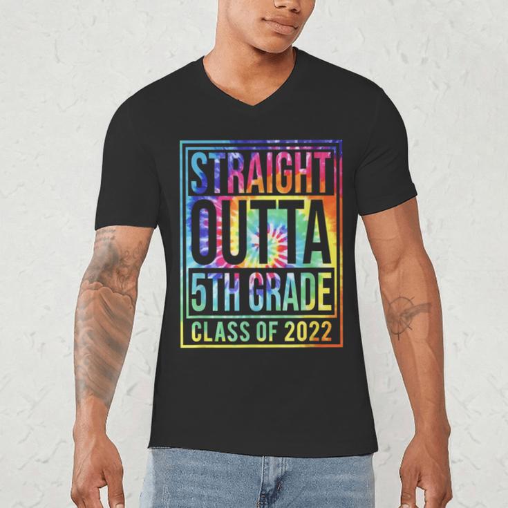 Straight Outta 5th Grade Class Of 2022 School Graduation Men's V-Neck T-Shirt
