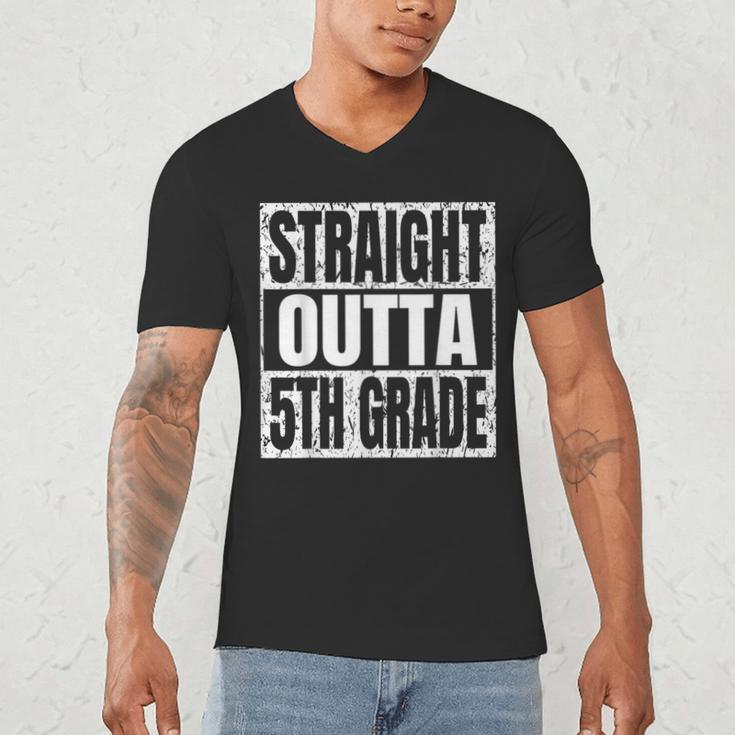 Straight Outta 5th Grade Graduation Motivational Men's V-Neck T-Shirt