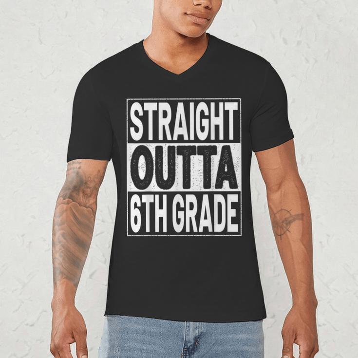 Straight Outta 6th Grade Graduation Sixth Grade Graduate Men's V-Neck T-Shirt