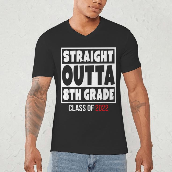 Straight Outta 8th Grade Class Of 2022 Shirt Graduation Men's V-Neck T-Shirt