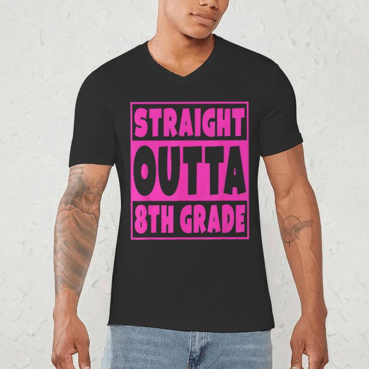 Straight Outta 8th Grade Graduation Eighth Grade T-Shirt Men's V-Neck T-Shirt