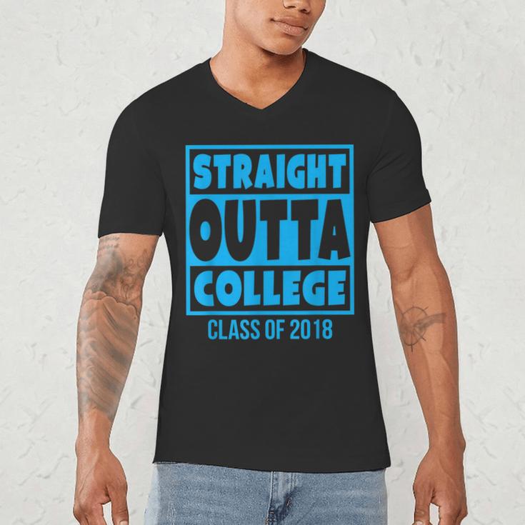 Straight Outta College Class Of 2018 Graduation Shirt Men's V-Neck T-Shirt