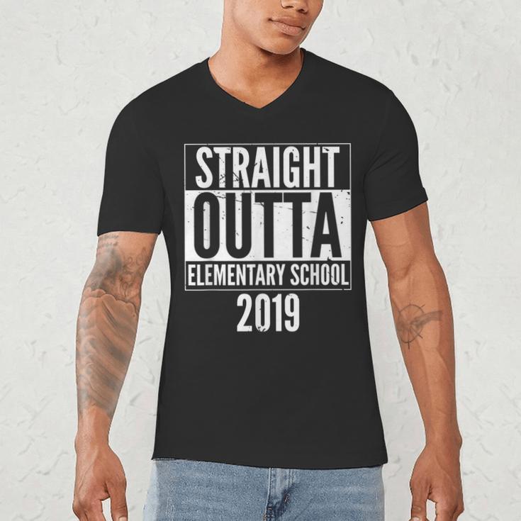 Straight Outta Elementary School 2019 Graduation Fun Men's V-Neck T-Shirt