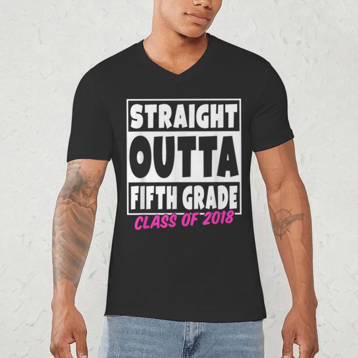 Straight Outta Fifth Grade Class Of 2018 Graduation Men's V-Neck T-Shirt
