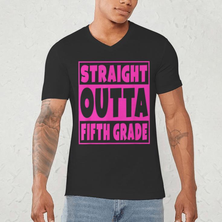 Straight Outta Fifth Grade Graduation Class Men's V-Neck T-Shirt
