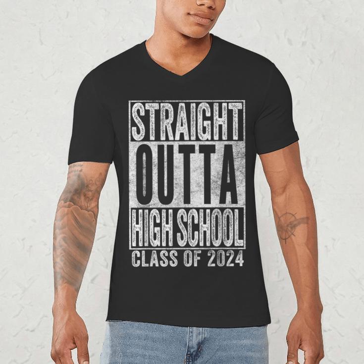STRAIGHT OUTTA HIGH SCHOOL Graduation Class Of 2024 Senior Men's V-Neck T-Shirt