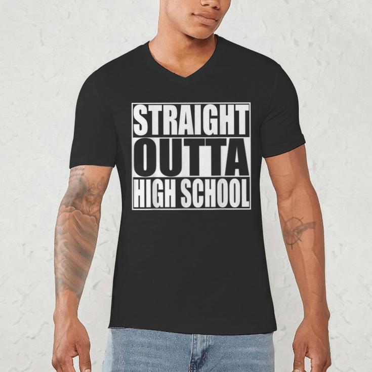 Straight Outta High School Graduation T-Shirt Men's V-Neck T-Shirt