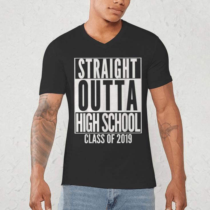 STRAIGHT OUTTA HIGH SCHOOL Senior 2019 Graduation Men's V-Neck T-Shirt