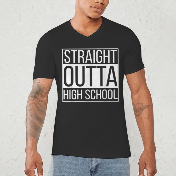 Straight Outta High School Senior Graduation Men's V-Neck T-Shirt