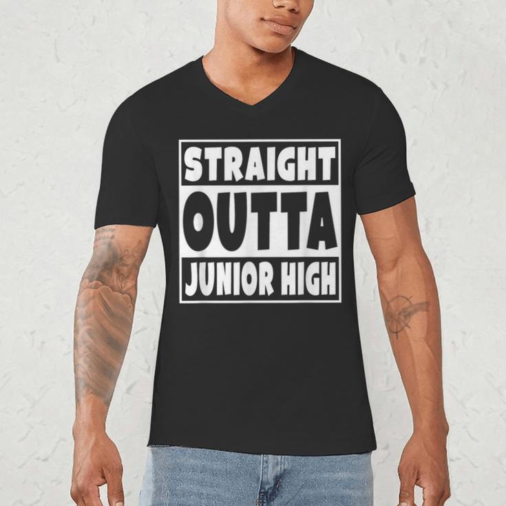 Straight Outta Junior High 8th Grade Graduation Men's V-Neck T-Shirt