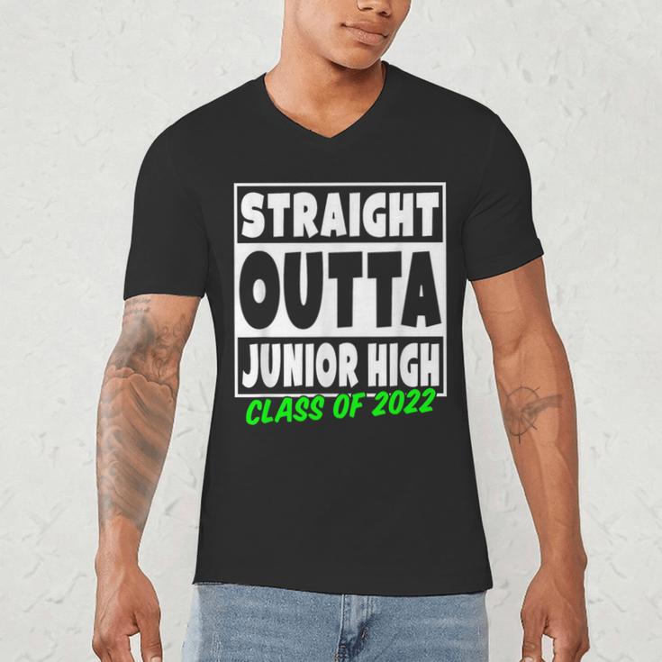 Straight Outta Junior High School Class Of 2022 Graduation Men's V-Neck T-Shirt