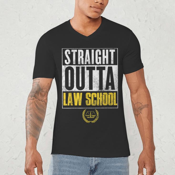 Straight Outta Law School Graduation Tshirt Law School Men's V-Neck T-Shirt