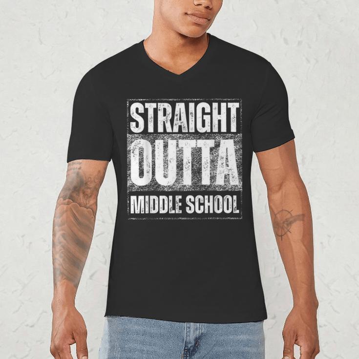 Straight Outta Middle School Class Of 2024 Graduation Men's V-Neck T-Shirt