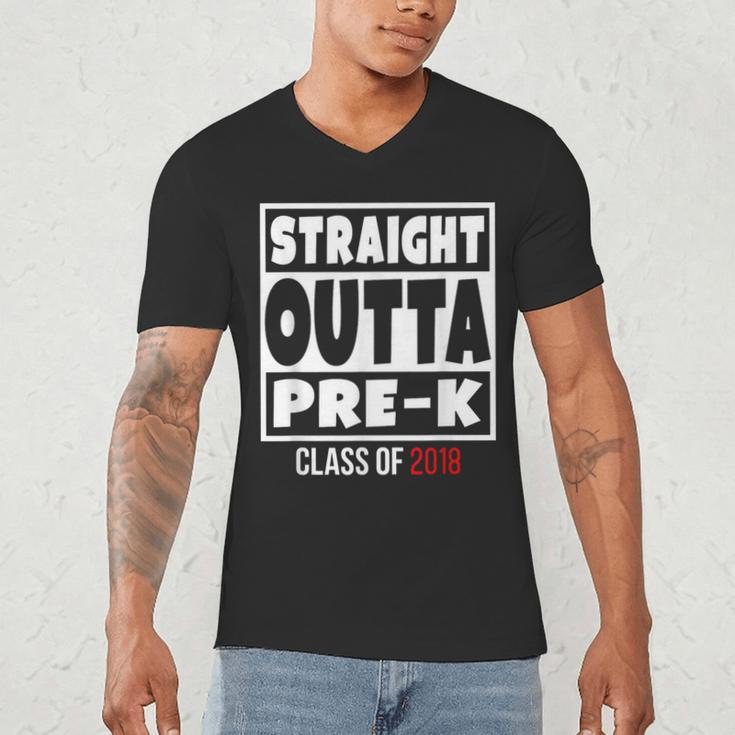 Straight Outta Pre-K Class Of 2018 Shirt Graduation Men's V-Neck T-Shirt