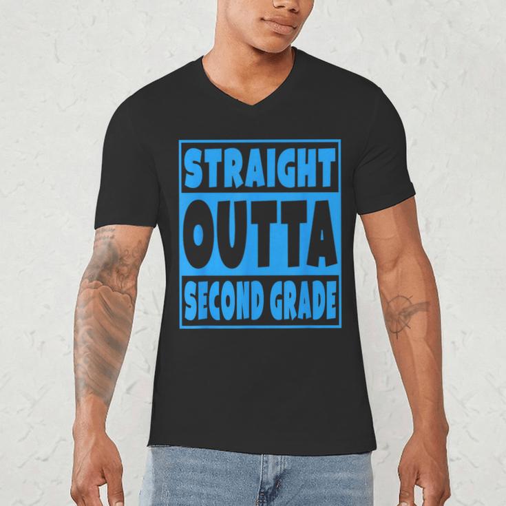 Straight Outta Second Grade Graduation Class Men's V-Neck T-Shirt