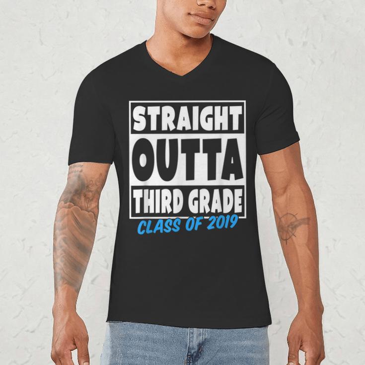 Straight Outta Third Grade Class Of 2019 Graduation Men's V-Neck T-Shirt