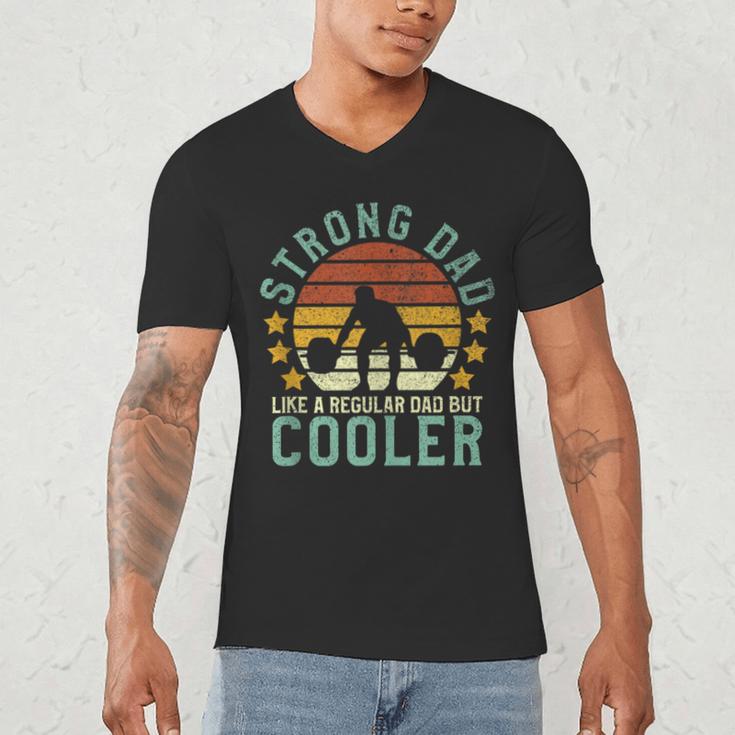 Strong Dad Workout Weight Lifting Father's Day Men's V-Neck T-Shirt