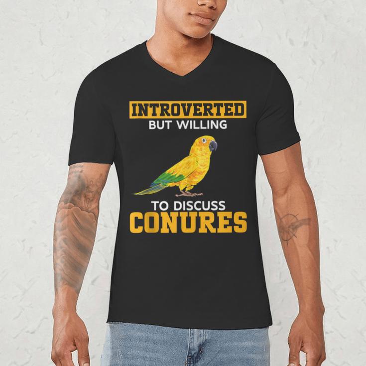Sun Conure Introvert Parrot Bird Sun Conure Men's V-Neck T-Shirt Sun Conure Introvert Parrot Bird Sun Conure Men's V-Neck T-Shirt