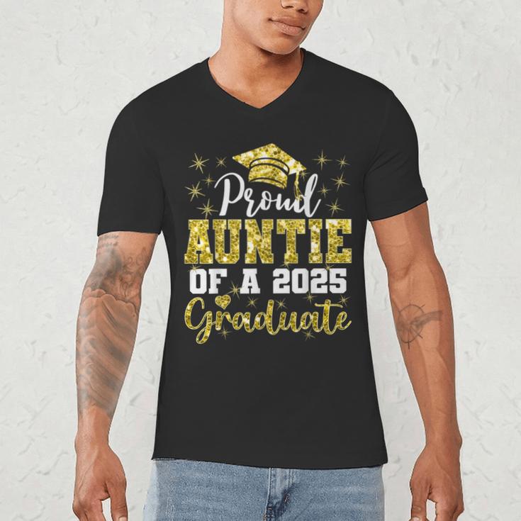 Super Proud Auntie Of 2025 Graduate Senior Graduation Family Men's V-Neck T-Shirt