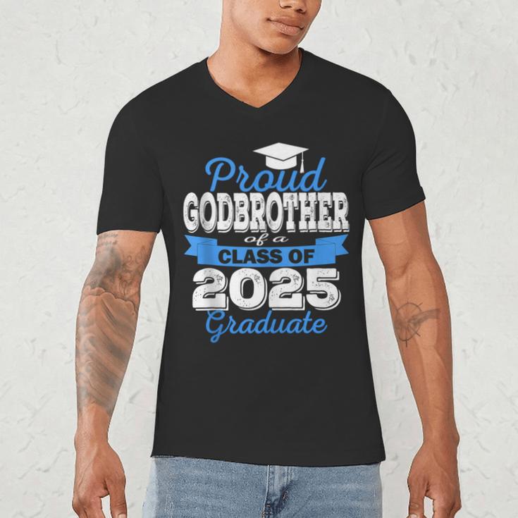 Super Proud Godbrother Of 2025 Graduate Graduation Family Men's V-Neck T-Shirt