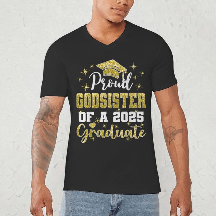 Super Proud Godsister Of 2025 Graduate Graduation Family Men's V-Neck T-Shirt