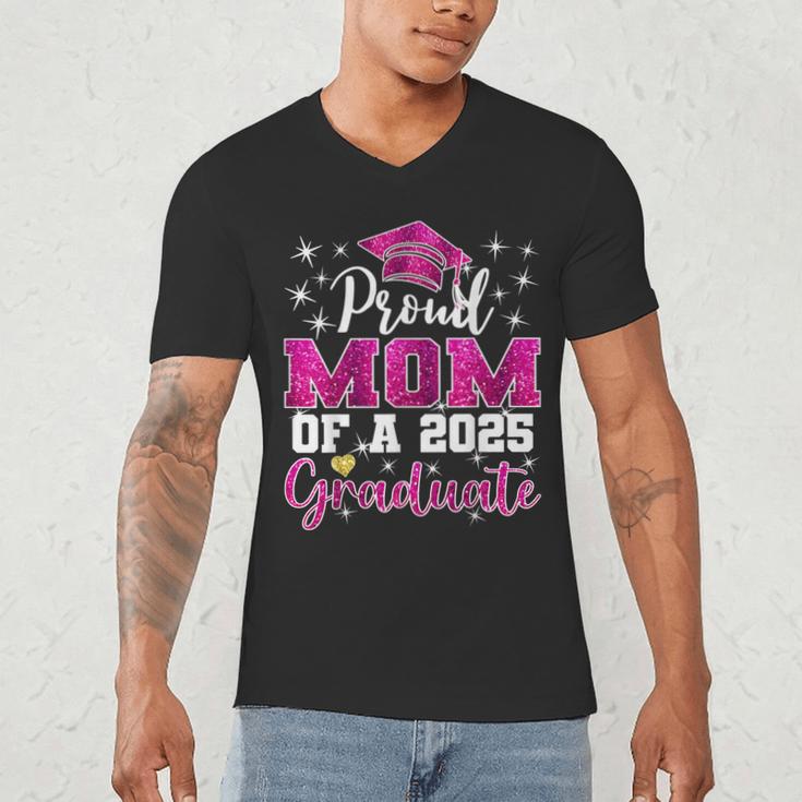 Super Proud Mom Of 2025 Graduate Senior Graduation Family Men's V-Neck T-Shirt