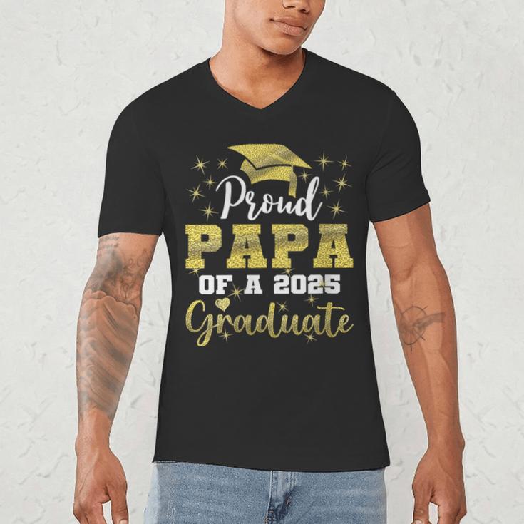 Super Proud Papa Of 2025 Graduate Senior Graduation Family Men's V-Neck T-Shirt