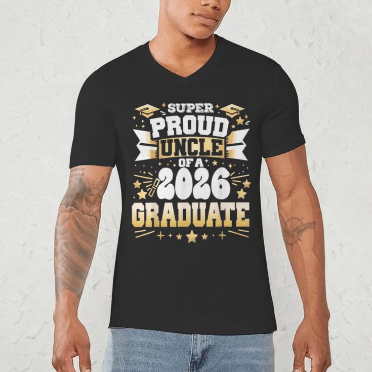 Super Proud Uncle Of A Class Of 2026 Graduate Graduation Men's V-Neck T-Shirt